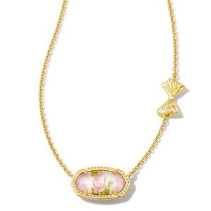LIMITED EDITION LOVESHACKFANCY X KENDRA SCOTT GOLD ELISA NECKLACE (pink flowers)